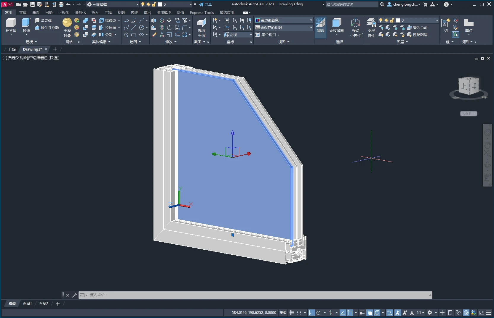 铝合金窗三维建模