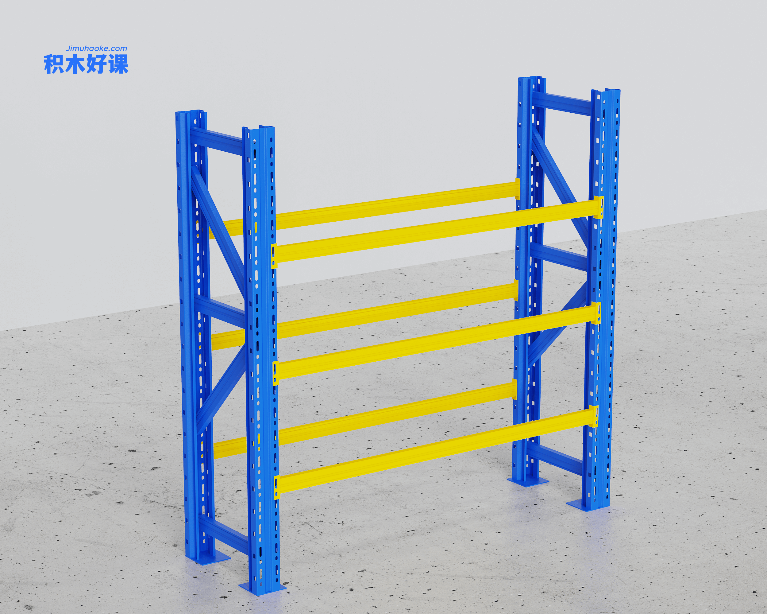 AutoCAD练习07：三维仓库货架建模和渲染-图片4